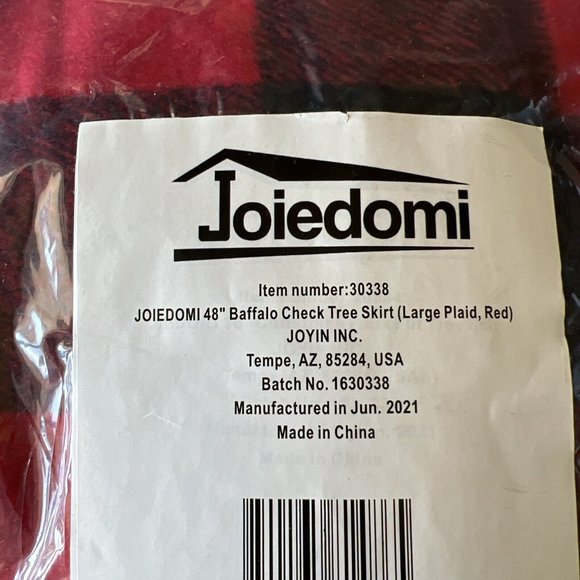 Christmas Tree Skirt Large Plaid 48" - Picture 3 of 3